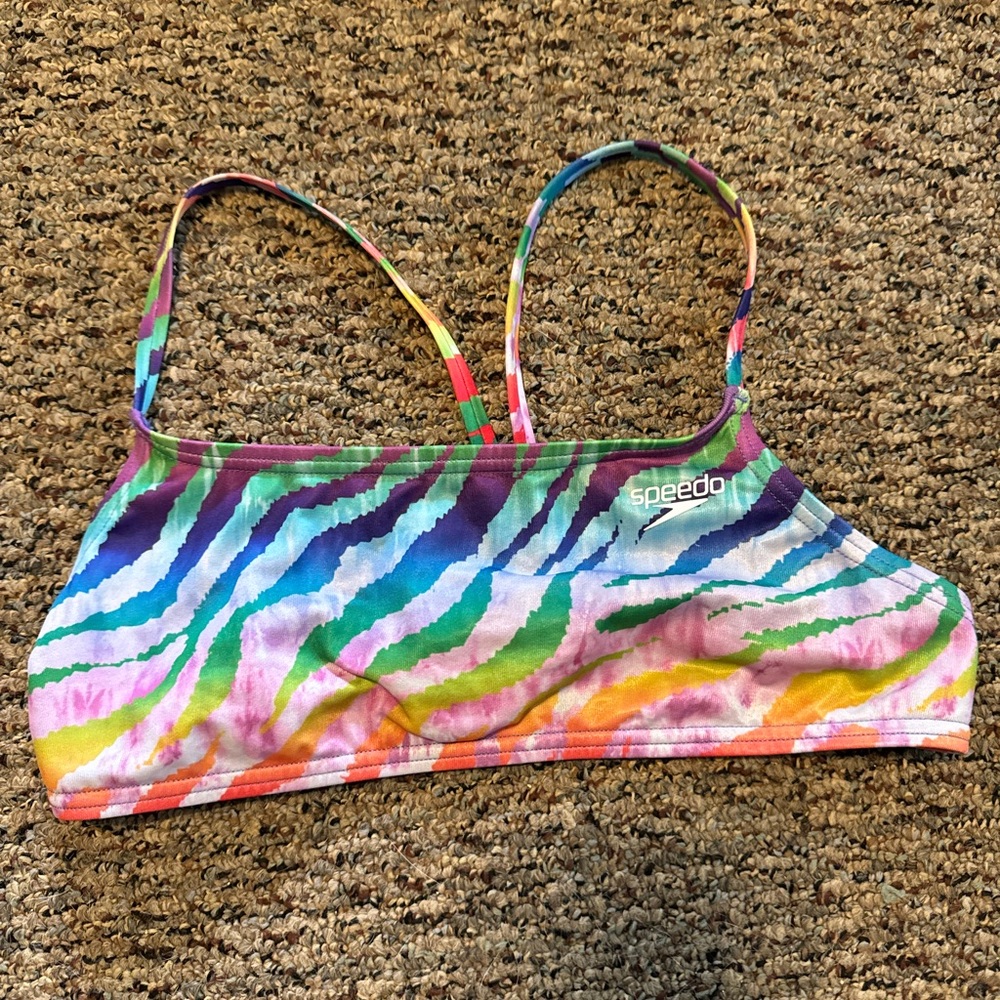 Speedo Purple and Blue Bikini Swim Top